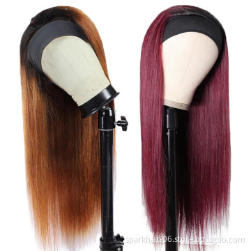 Wholesale Headband Wig Human Hair For Black Women,Colored Remy Human Hair Headband Wig,Headband Kinky Ponytail Human Hair Wig